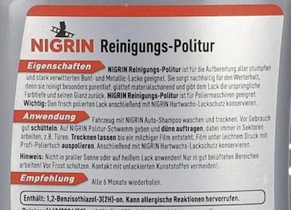 NIGRIN Reinigungs Politur für 3,92€ (statt 10€)   Prime
