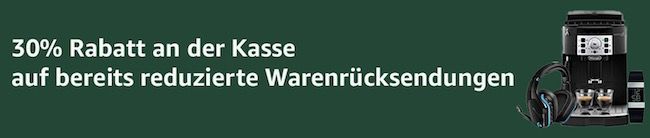 Amazon: 30% Rabatt auf Warehousedeals   Tipp!