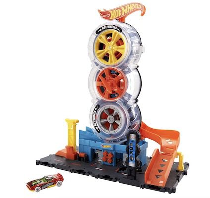 Hot Wheels HDP02   City Super Reifenshop Spielset für 15,37€ (statt 30€)