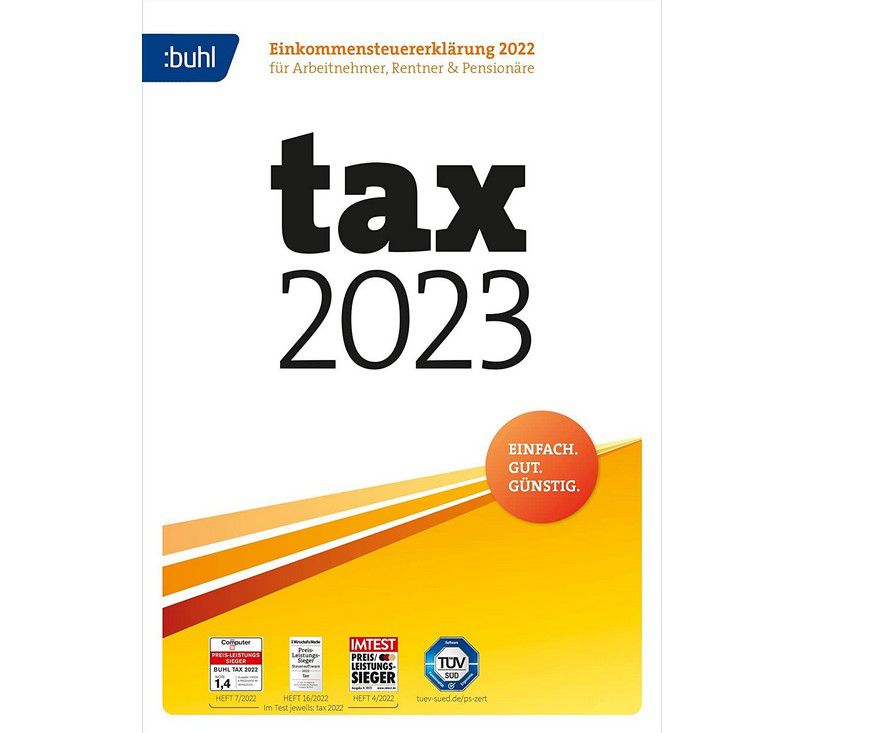 BUHL tax 2023  Steuerjahr 2022 &#8211; PC Download Version für 13,99€