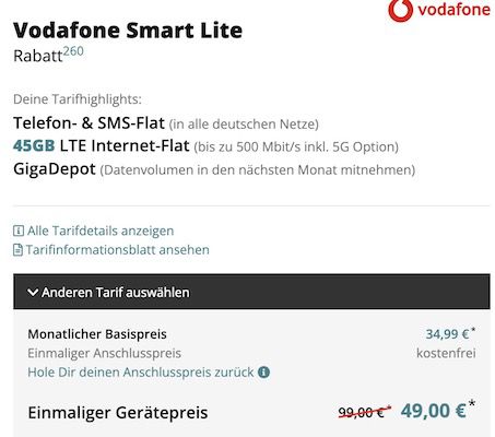 Xbox Series X inkl. Hogwarts Legacy für 49€ + Vodafone Allnet 45GB 5G/LTE für 34,99€ mtl.