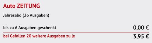 Bis zu 3 Monate Auto Zeitung Gratis (statt 23€)