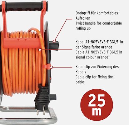 25m Brennenstuhl Garant V2 IP44 Outdoor Kabeltrommel für 52,69€ (statt 66€)