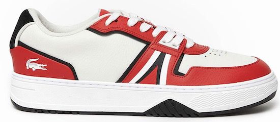 Lacoste L001 Leder Sneaker in Weiß Rot für 48,89€ (statt 78€)