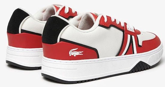 Lacoste L001 Leder Sneaker in Weiß Rot für 48,89€ (statt 78€)