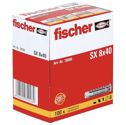 100x fischer Nylon-Spreizdübel SX 8 x 40 für 5,99€ (statt 11€)