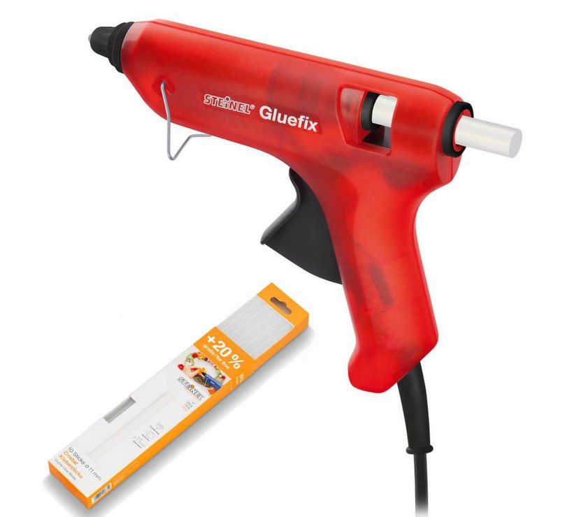 Steinel Gluefix Heißklebepistole + 10 Klebesticks für 17,99€ (statt 22€)