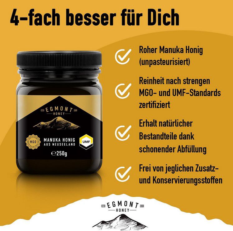 Manuka Honig MGO 280+ 500g Egmont Neuseeland für 34,99€ (statt 43€)