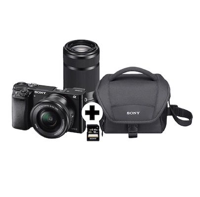 Sony Alpha 6000 Systemkamera mit Objektive + Speicherkarte + Tasche für 719€ (statt 818€)