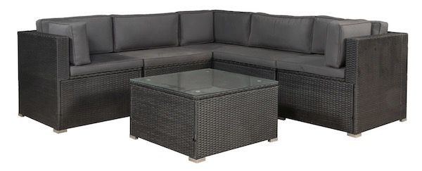 Juskys Polyrattan Lounge Nassau für 5 Personen mit Ecksofa & Tisch für 382,94€ (statt 550€)