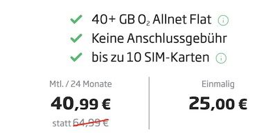 Apple iPhone 13 mit 128GB für 25€ + o2 Allnet Flat mit 40GB LTE/5G für 40,99€ mtl.