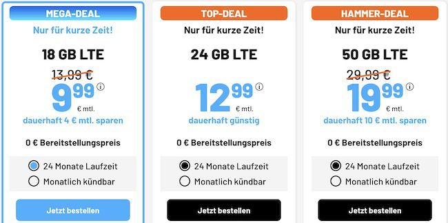 o2 Allnet Flat von Sim.de mit 24GB LTE für 12,99€ mtl.