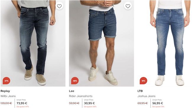 dress for less: Jeans Sale bis 50% + 30% Extra Rabatt