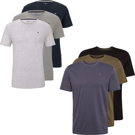 3er Pack Tom Tailor T-Shirts in 2 Varianten für je 11,96€ (statt 29€)