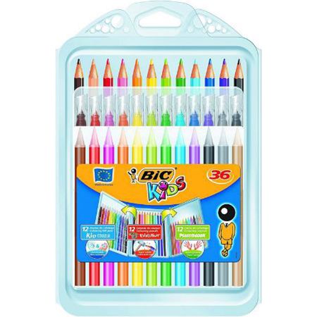 BIC Kids Stifte Set mit 12 Bunt , 12 Filzstiften & 12 Malkreiden für 7,39€ (statt 11€)   Prime