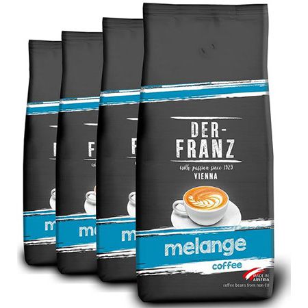 ☕ 4 x 1Kg Der Franz Melange Bohnenkaffee ab 32,54€   nur 8,14€/Kg! (statt 49€)