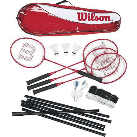 Wilson Badminton Set mit 4 Schlägern, Federbällen + Netz für 32€ (statt 44€)