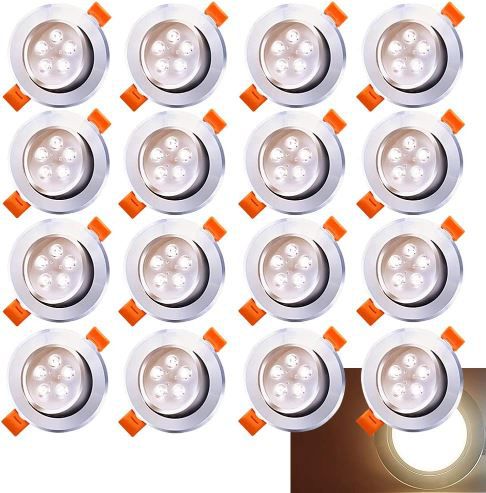 20er Pack Swanew LED Einbaustrahler, 5W, 3.200K, 420lm für 44,79€ (statt 64€)