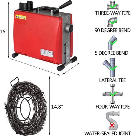 Anhon GQ100AA Rohrreinigungsmaschine, 250W für 129,99€ (statt 200€)