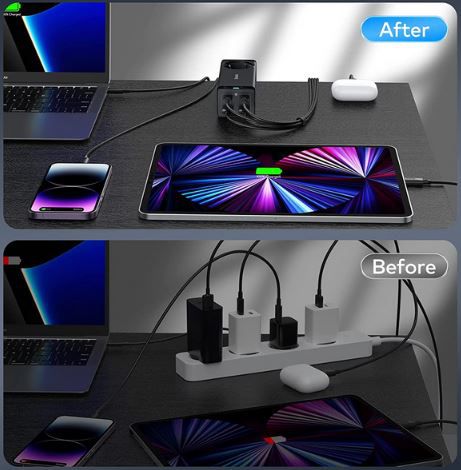 Baseus 4 Port USB C + AC Ladegerät mit 100W für 34,99€ (statt 50€)