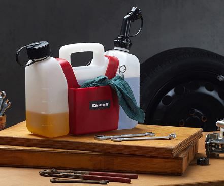 Einhell Kanister mit 1,25l Öltank + 3l Benzintank + Werkzeugtasche für 14€ (statt 19€)