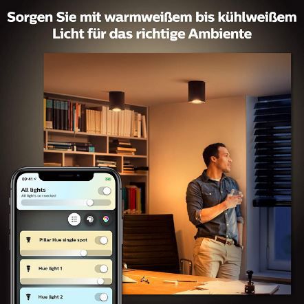 Philips Hue White Ambiance Pillar Spot inkl. Dimmschalter für 54€ (statt 65€)