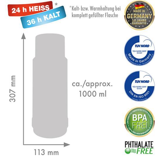 Rotpunkt 40 MAX Electric Edition Isolierflasche, 1L für 14,96€ (statt 20€)