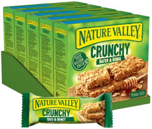 5 x 10 Riegel Nature Valley Crunchy Hafer und Honig ab 8,72€ (statt 12€)   Prime