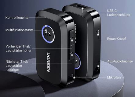UGREEN Aux/Bluetooth 5.3 Adapter für 10,99€ (statt 16€)