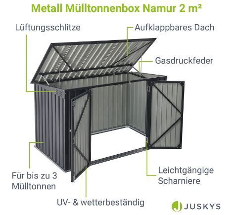 Juskys Namur Mülltonnenbox für 3 Tonnen, 2m² für 182,94€ (statt 247€)