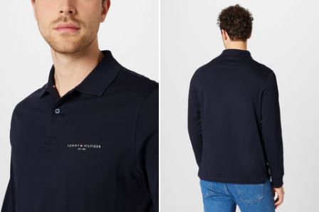 Tommy Hilfiger Langarm Poloshirt in Navy für 34,95€ (statt 50€)