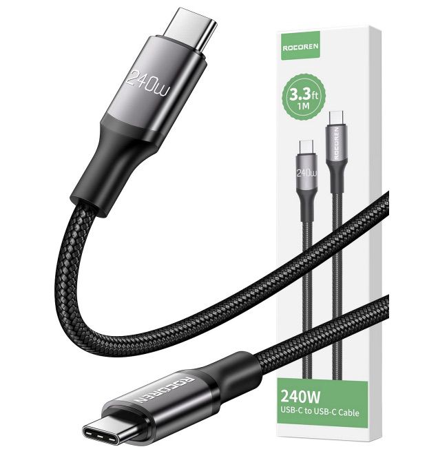 Rocoren 240W USB-C auf USB-C Ladekabel (2m) für 6,49€ &#8211; Prime