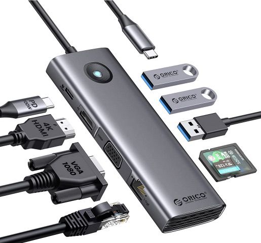 ORICO USB C 9in1 Docking Station mit HDMI 4K & PD 100W für 27,59€ (statt 46€)