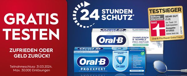 Update! Oral B Zahncreme gratis ausprobieren