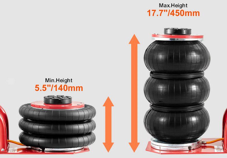 VEVOR 3T Pneumatischer Wagenheber bis 3T für 69,99€ (statt 80€)