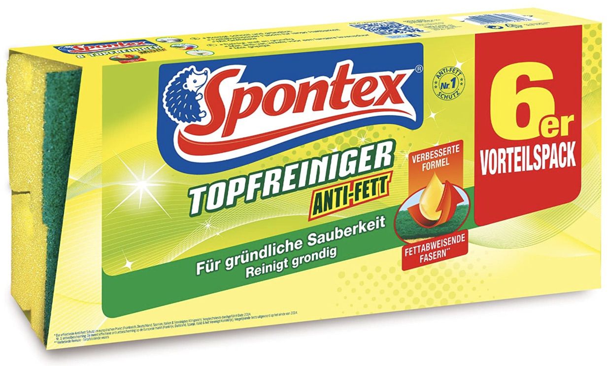 6x Spontex Topfreiniger Schwamm Anti Fett ab 1,80€ (statt 3€)
