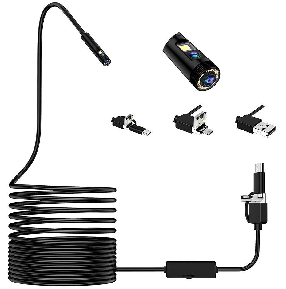 3in1 Endoskop mit Dual Linse & 5m Kabel für 19,95€ (statt 40€)