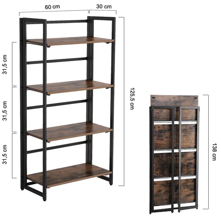 VASAGLE Standregal im Industrie Design für 44,99€ (statt 71€)