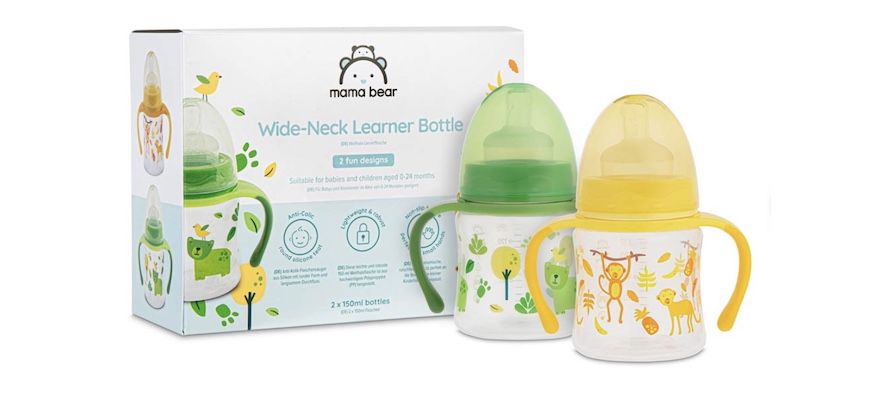 2 er Pack Mama Bear Weithals Trinklernflasche 150 mL für 6,15€ (statt 9€)   Prime