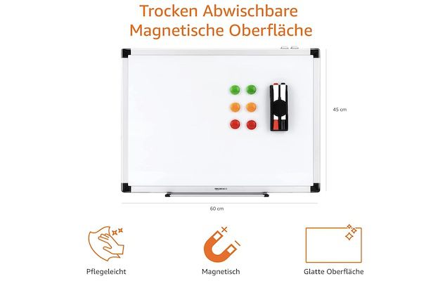 Amazon Basics Magnetisches Whiteboard mit 60x45 cm für 17,38€ (statt 24€)