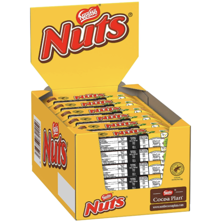 24 x 42g Pack Nestlé NUTS Haselnuss Schokoriegel mit Karamellfüllung für 9,99€