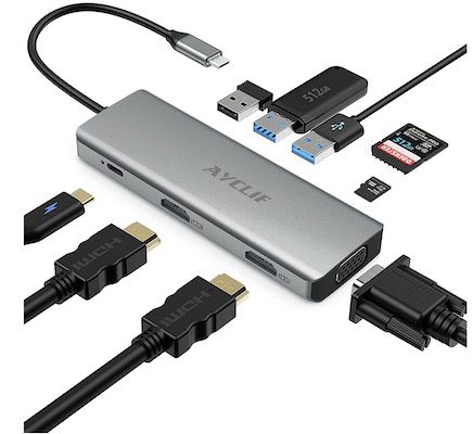 AYCLIF 9 in 1 USB C Hub für 10€ (statt 50€)