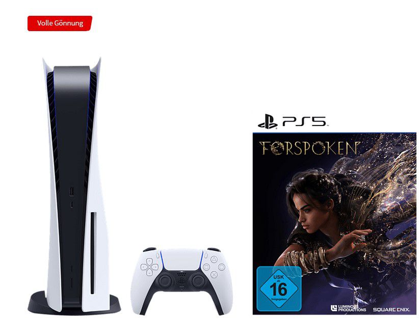 Sony PlayStation 5 mit Laufwerk + Forspoken für 519€ (statt 593€)