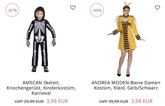 Kostüm Restposten Sale je 3,99€ + VSK