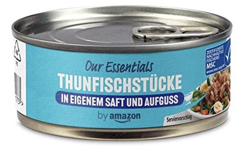 145g by Amazon Thunfischstücke in eigenem Saft und Aufguss ab 0,89€