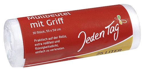 30er Pack Jeden Tag Müllbeutel mit Griff (25 L) für 0,55€   Prime