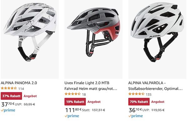 Amazon: Fahrradhelme zu Top Preisen   z.B. Alpina Valparola 51 56cm für 36€ (statt 76€)