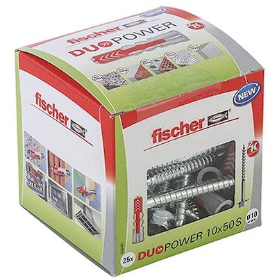 25er Pack fischer DUOPOWER 10 x 50 S Universaldübel mit Sicherheitsschrauben für 11,89€ (statt 17€)