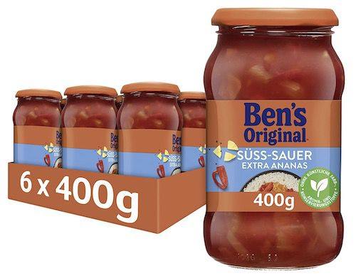 🍚 6x Bens Original Sauce Süß Sauer und extra Ananas ab 12,56€ (statt 17€)