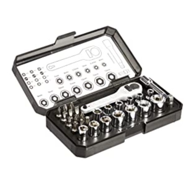 Amazon Basics Ratschenschlüssel- und Bits-Set für 9,77€ (statt 12€)
